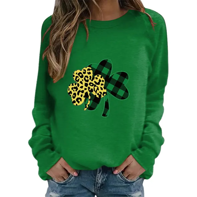 Tops Otoño Blusa Festiva Manga Larga Dia San Patricio Casual