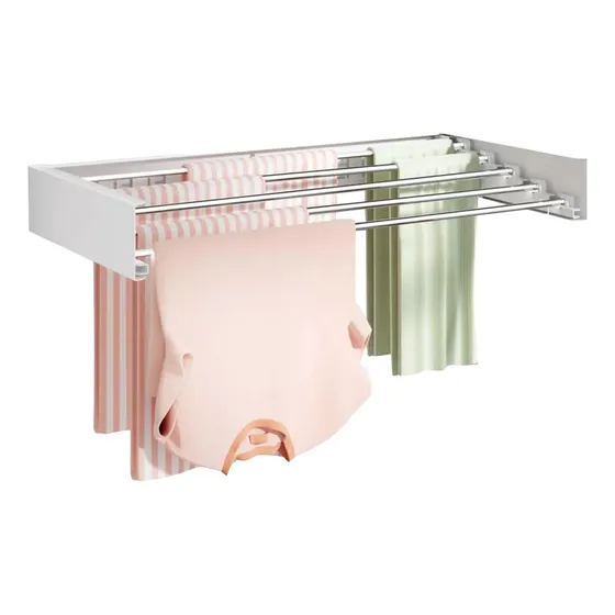 Tendedero Plegable De Pared Colgador Ropa Ajustable Blanco