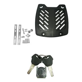 Kit Suporte Bau Fixação + Chave Trava Do Bau Helt 45 Litros 45 Litros Preto