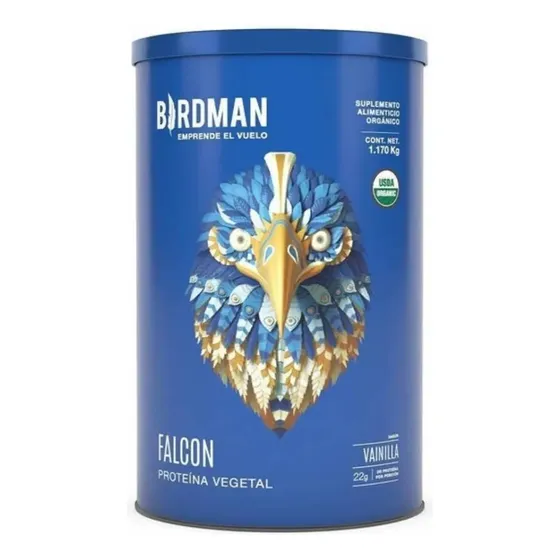 Birdman Falcon Protein Proteína Vegana Orgánica | Con Enzimas y Probióticos | Sin Gluten | Vainilla | 1.17kg