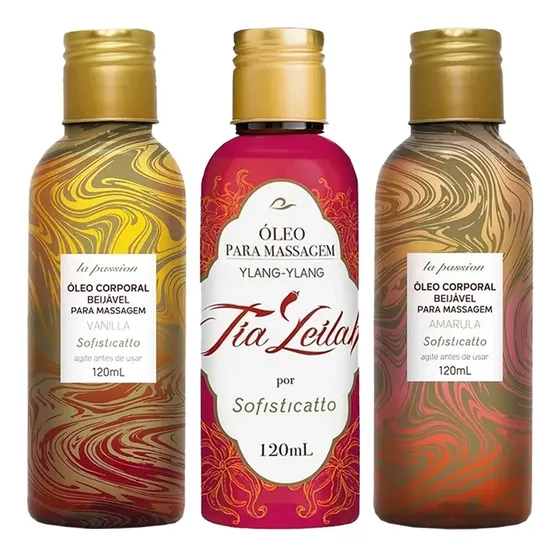 Kit 3 Óleos Para Massagem Tântrica Massagem Sensual Erótica