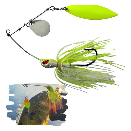 Isca Artificial Yara King Spinner 26g - By Eduardo Monteiro Cor Verde-limão E Branco - 10