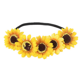 Diadema De Novia Con Forma De Corona De Flores De Girasol Diadema De Novia Con Forma De Corona De Flores De Girasol