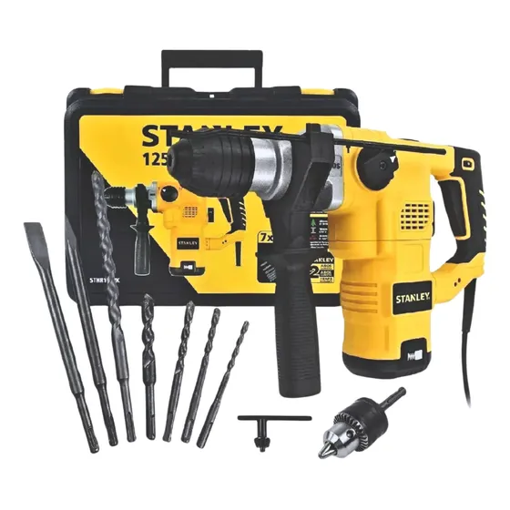 Rotomartillo Sds Plus Eléctrico 1250w Stanley Maleta Brocas