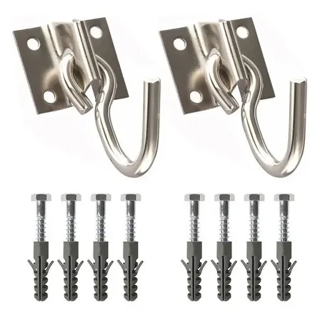 Kit Gancho Parafusos Buchas Para Rede Descanso Aço Galvanizado 120kg