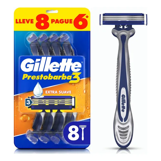 Máquina De Afeitar Gillette Prestobarba3 Desechable 8un
