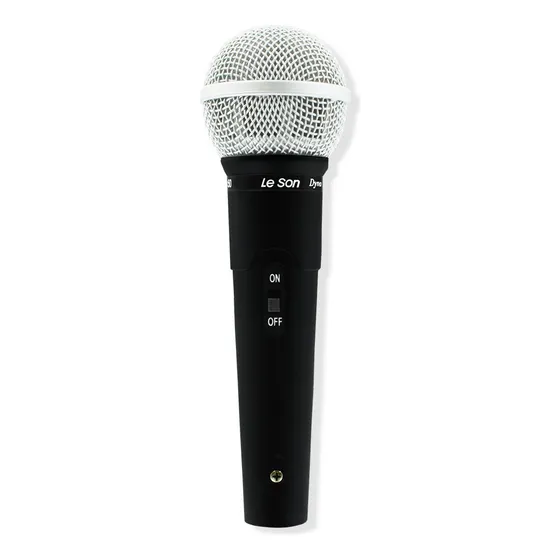 Microfone Le Son LS-50 Dinâmico Cardioide cor preto/prateado