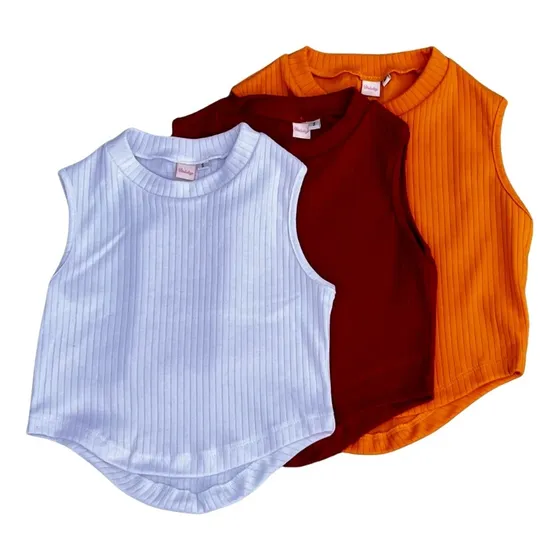 Croptop Top Acanalado Blusa Dama Juvenil Franelilla Classic