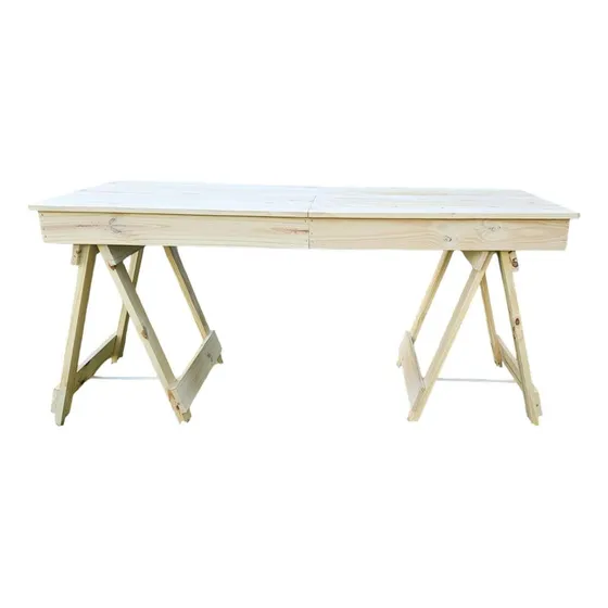 Mesa Plegable Camping Quincho Tipo Valija Madera Maciza 160