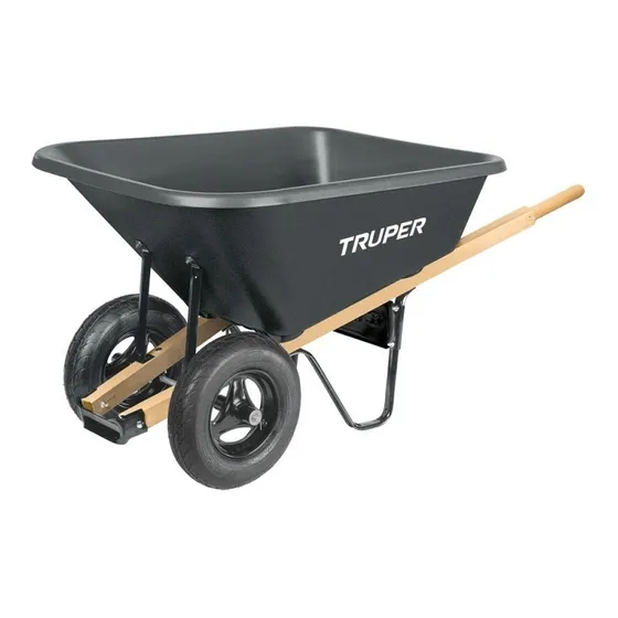 Carretilla Bandeja Plastica Completa De 175 Lts Truper Tp-8