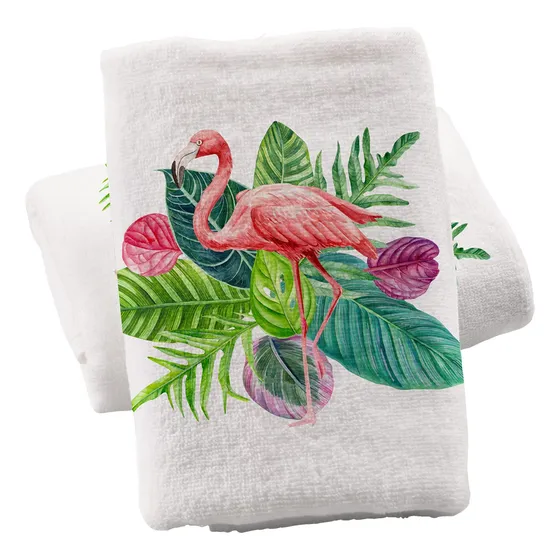 Alaza Juego 2 Toalla Mano Flamenco Rosa Para Baño 100% Suave