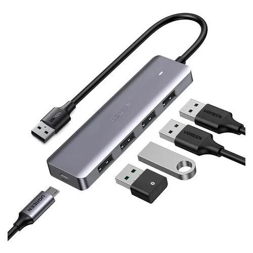 Ugreen Convertidor Hub De 4 Puertos Usb 3.0 Carga Usb
