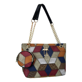 Set De 2 Piezas A La Moda Con Bloques De Colores Para Mujer, Set De 2 Piezas A La Moda Con Bloques De Colores Para Mujer,