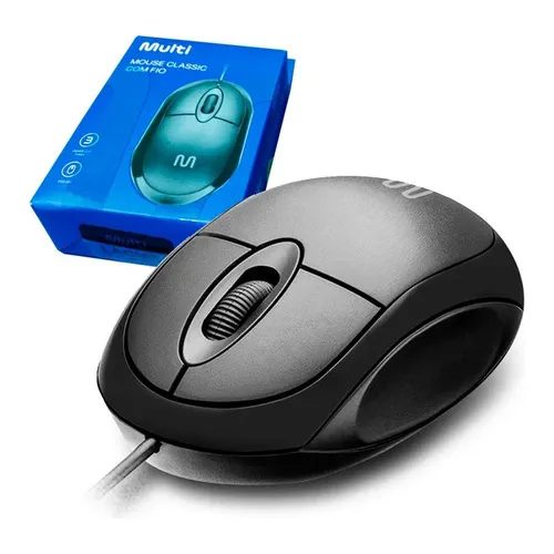 Mouse Classic Box Óptico 3 Botões Multilaser 1200dpi Mo300 Cor Preto