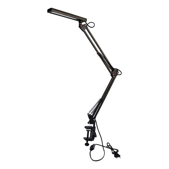Lampara De Escritorio Luz Led Articulada Diseño Moderno Dh® Color de la estructura Negra Color de la pantalla Negro