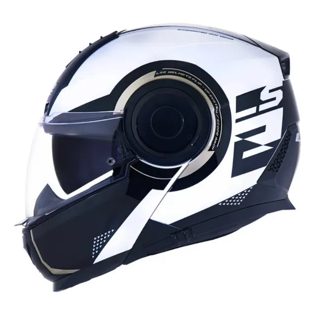 Capacete Ls2 Scope Ff902 Arch Branco Titanium Abre Fecha Top