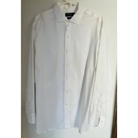 Camisa Polo Ralph Lauren Blanca Manga Larga - Talla Xl