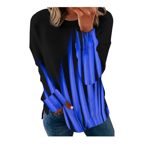 Sudadera Manga Larga Raya Para Dama Cordon Bloque Color
