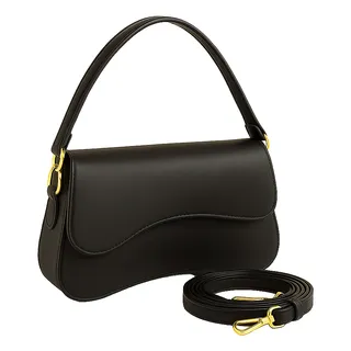 Bolsa Feminina Baguete Pequena Luxo Festa Transversal Preta Bolsa Feminina Baguete Pequena Luxo Festa Transversal Preta