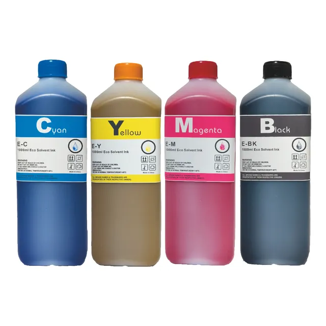 Kit 4 Litros De Tinta Eco Solvente Para Ep