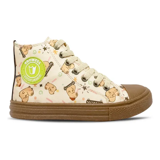 Zapatilla Bota Capibara Carpincho Niños Art.c154-27 Al 34 Beige Caramelo Estampado Carpincho 30 Ar