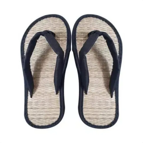 Chinelo De Palha Japonês Zori Conforto Todos Tipo Pés Preto