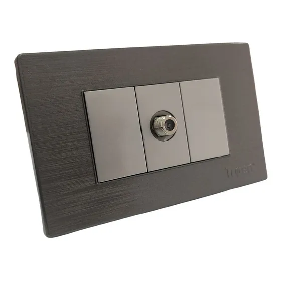 Toma Salida Coaxial Para Tv Plateado Troen