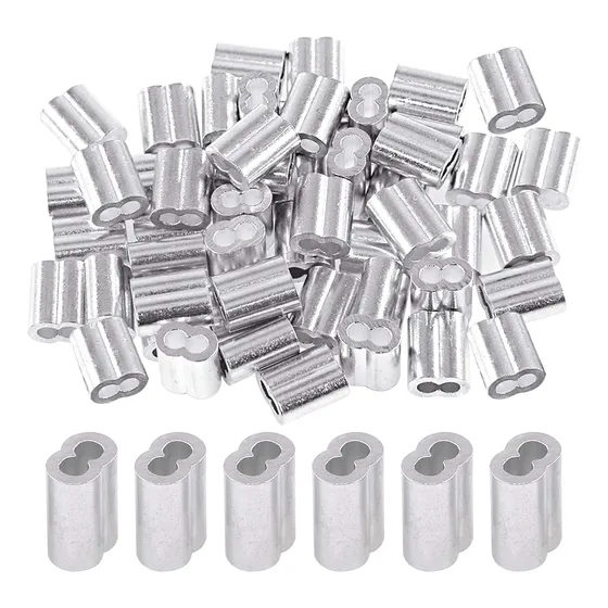 100 Piezas Fundas De Cuerda De Alambre De Aluminio De 3 Mm