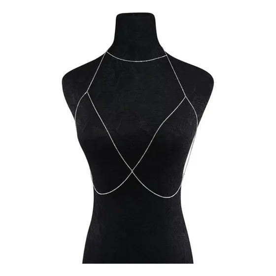 Corrente Body Chain Cintura Estilo Dança Do Ventre Cor Prateado - Choker S