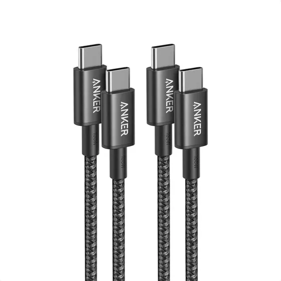 Cable Usb-c - Anker 100w, Paquete De 2 Cables De Carga Rápida Tipo C, 1m, Compatible Con iPhone 17/16/15/14, Macbook Pro 2020, Pixel, Samsung Galaxy Y Más