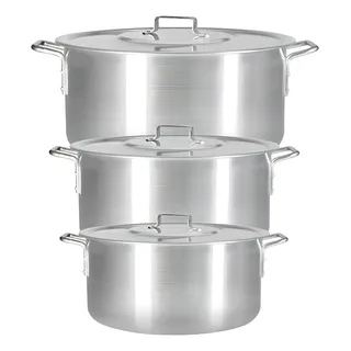 Kit Panela Feijoada Caldo De AlumĂnio 3 Peças Industrial Kit Panela Feijoada Caldo De AlumĂnio 3 Peças Industrial