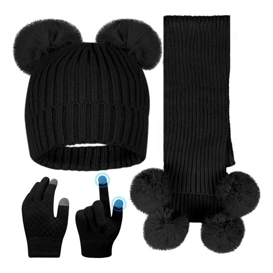 Set De Gorro Guantes Y Bufanda De Invierno Para Niños Gorro