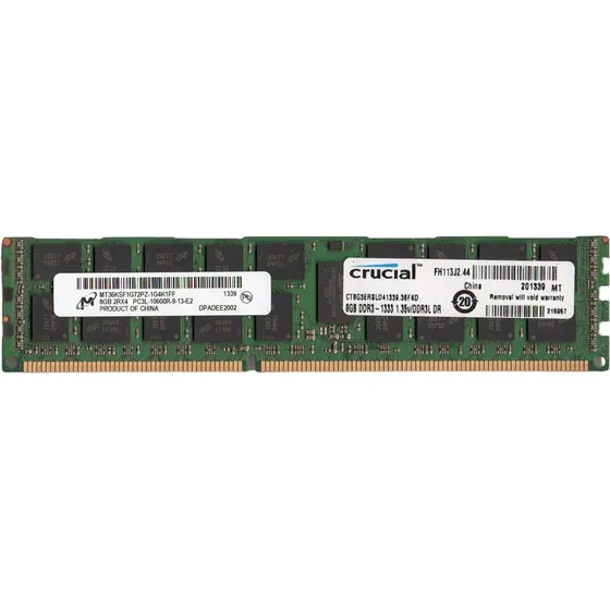 Micron Rdimm Ecc Registrado Ddr3 8gb 1333 Mhz Pc3l-10600r