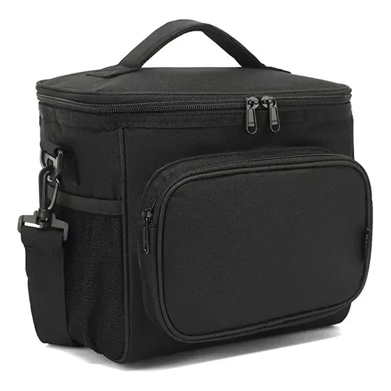 Lonchera Térmica Negro Grande Lona Impermeable