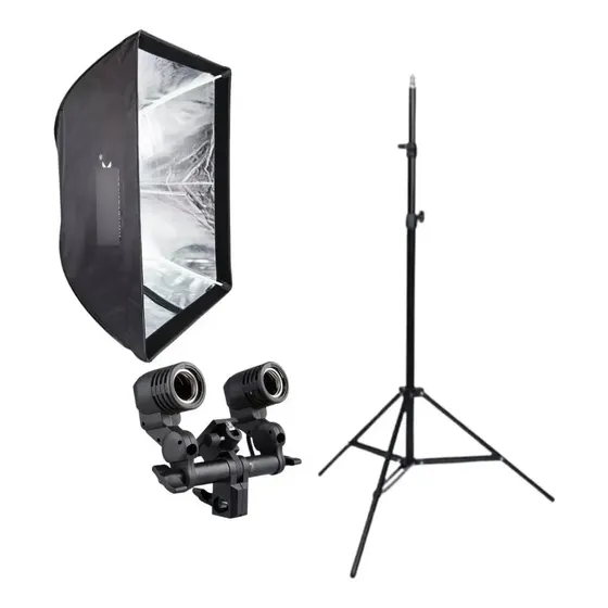 Kit Iluminacion Fotografica, Softbox Soquete Para Ampolletas