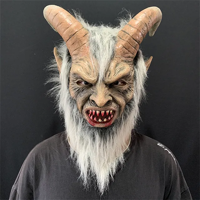 Mascara De Demonio Cosplay Látex Disfraz Halloween Terror