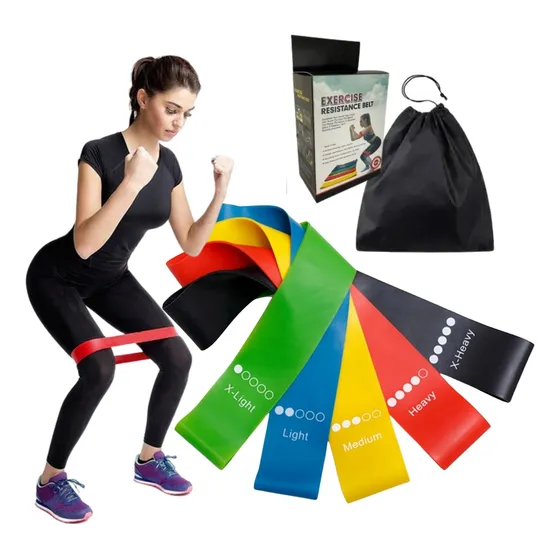 Kit 5 Mini Band Elástico Exercício Academia Treino Em Casa