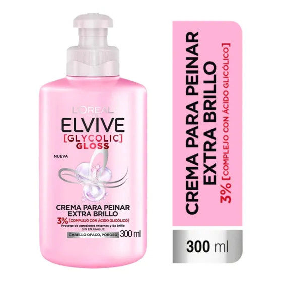 Crema Para Peinar L'oréal Paris Elvive Glyco Gloss 300ml