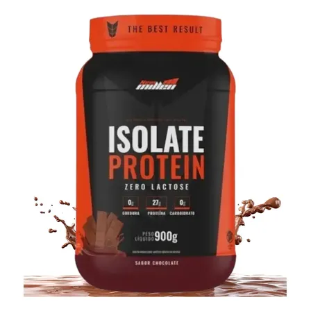 Isolate Protein Proteína Isolada 900g New Milen Zero Lactose Sabor Chocolate