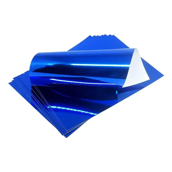 Papel Laminado A4 250g Azul Lamicote Masterprint - 10 Folhas