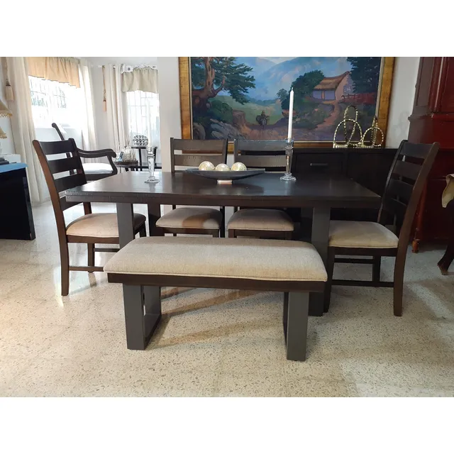 Juego De Comedor Moderno En Caoba