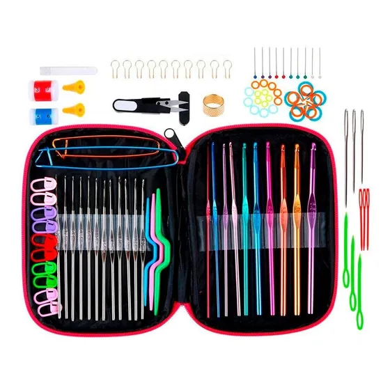 Set Crochet Costura 100 Piezas Kit Agujas Silicona