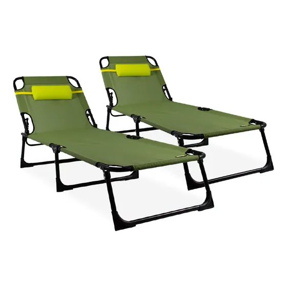 Reposera Camastro Plegable Reforzado X2 Branx Color Verde Brnx0125