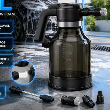 Pulverizador Elétrico Recarregável Alta Pressão Ideal Para Lavagem Automotiva Limpeza Jardim Híbrido Cor Preto