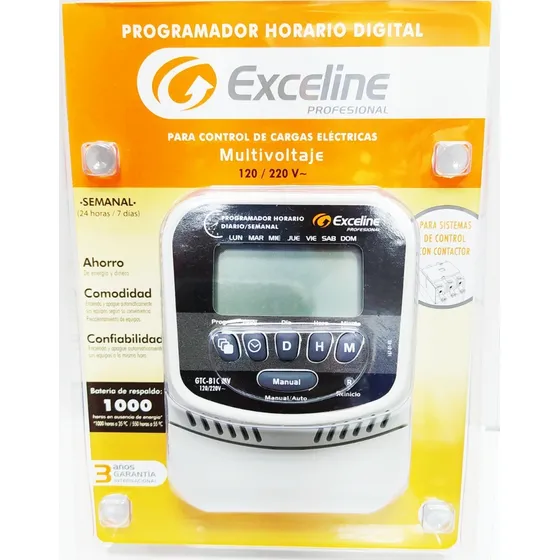Programador Horario Digital Exceline 120/220v Para Contactor