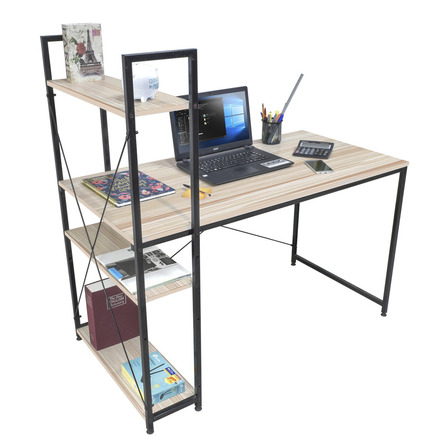 Escritorio Oficina Top Living Desk-4 Para Computadora Estilo Industrial 120cm X 122cm X 60cm Color Madera Café Claro Y Negro Escritorio Oficina Top Living Desk-4 Para Computadora Estilo Industrial 120cm X 122cm X 60cm Color Madera Café Claro Y Negro