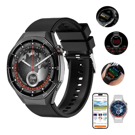 Relógio Homem Smartwatch Gt5 Pro 1.51 E Chamadas Bluetooth Preto Silicone