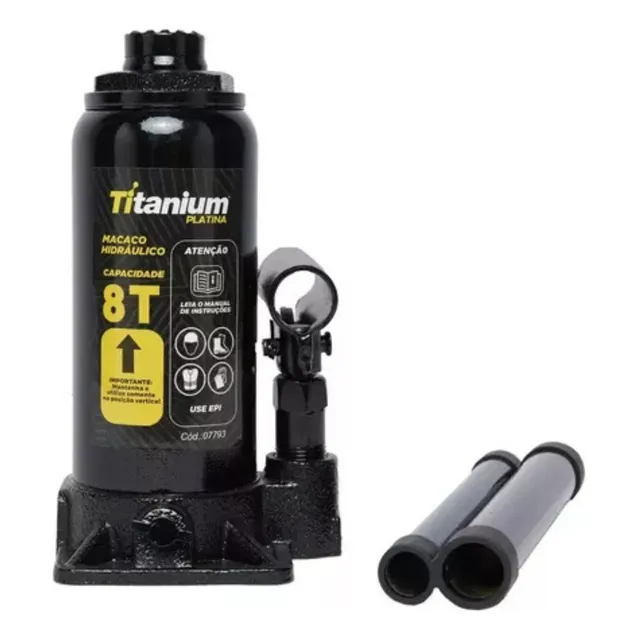Macaco Hidráulico Garrafa 8 Toneladas Titanium