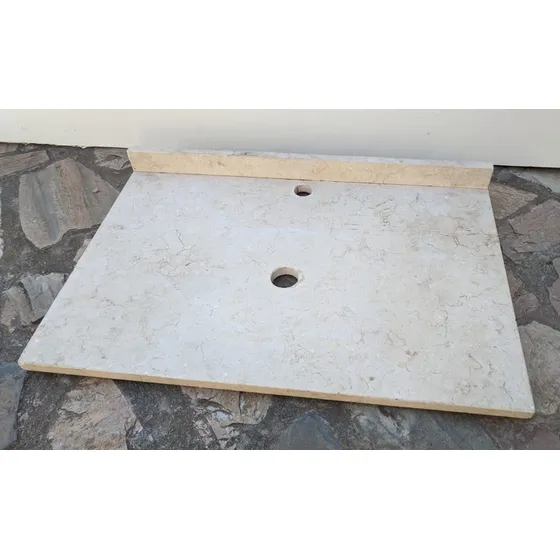 Mesada De Mármol Con Zócalo Para Bacha De Baño - Pileta