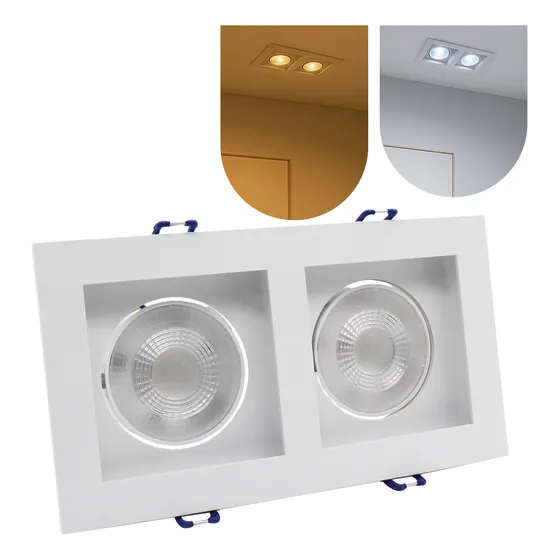 Spot Recuado Duplo Mr16 Embutir Lâmpada Led 10w Branco